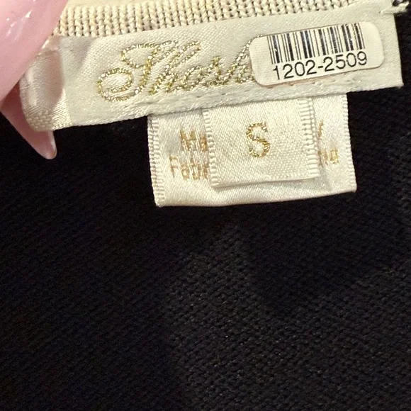 Shoshanna Sinead Knit Fluted Hem Dress Black White Size Small - Picture 7 of 7